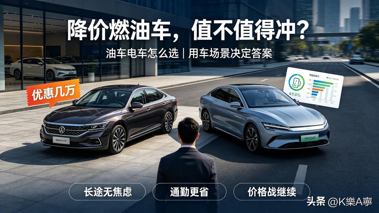 别再盲目冲降价燃油车！现在车市价格战打得眼花缭乱，不少合资、豪华燃油车优惠动辄几