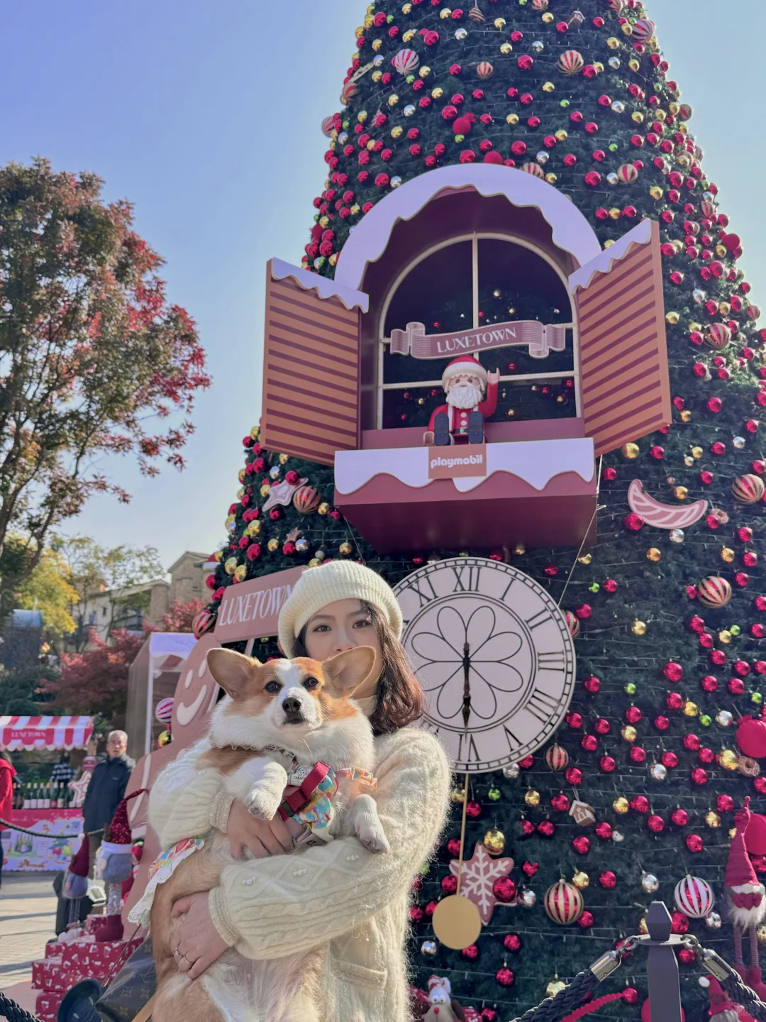带小狗去感受圣诞🎄氛围啦～