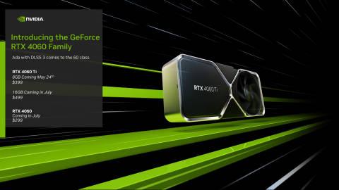 英伟达GeForce RTX 4060系显卡定价公开
GeForce RTX 4