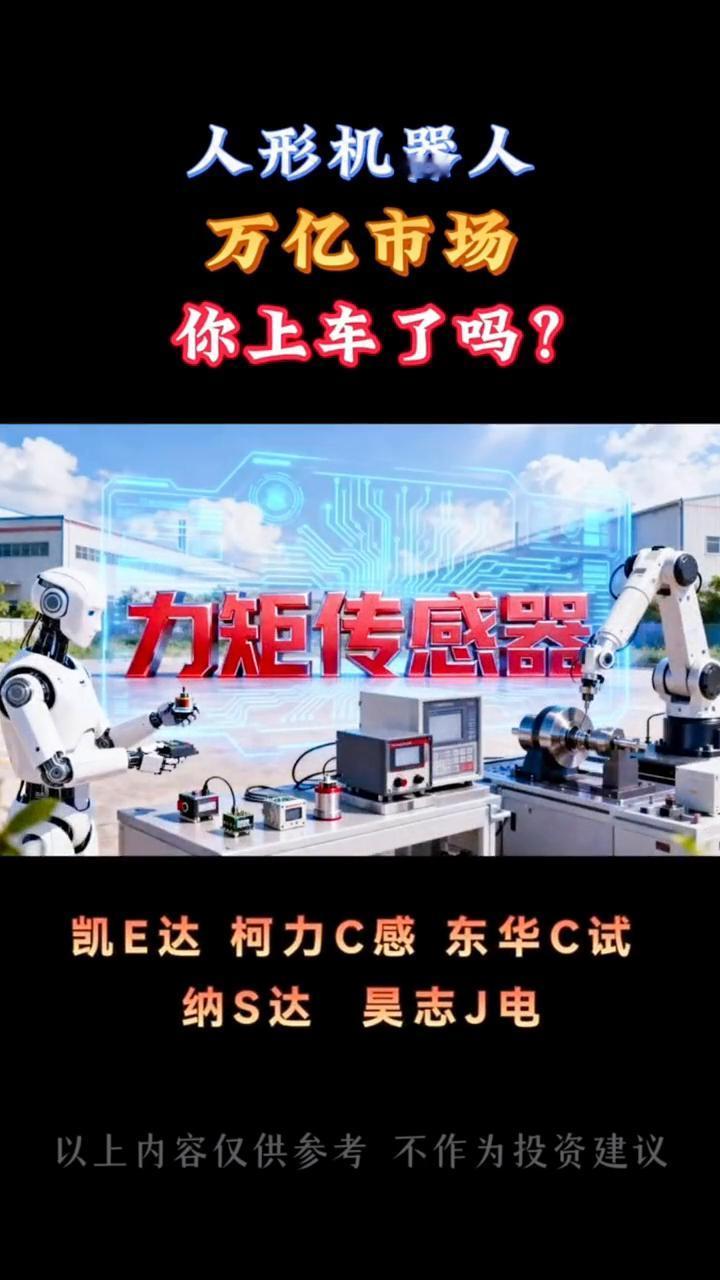 人形机器人万亿市场你上车了吗？
·行星滚柱丝杠。
·无框力矩电机。
·减速器。