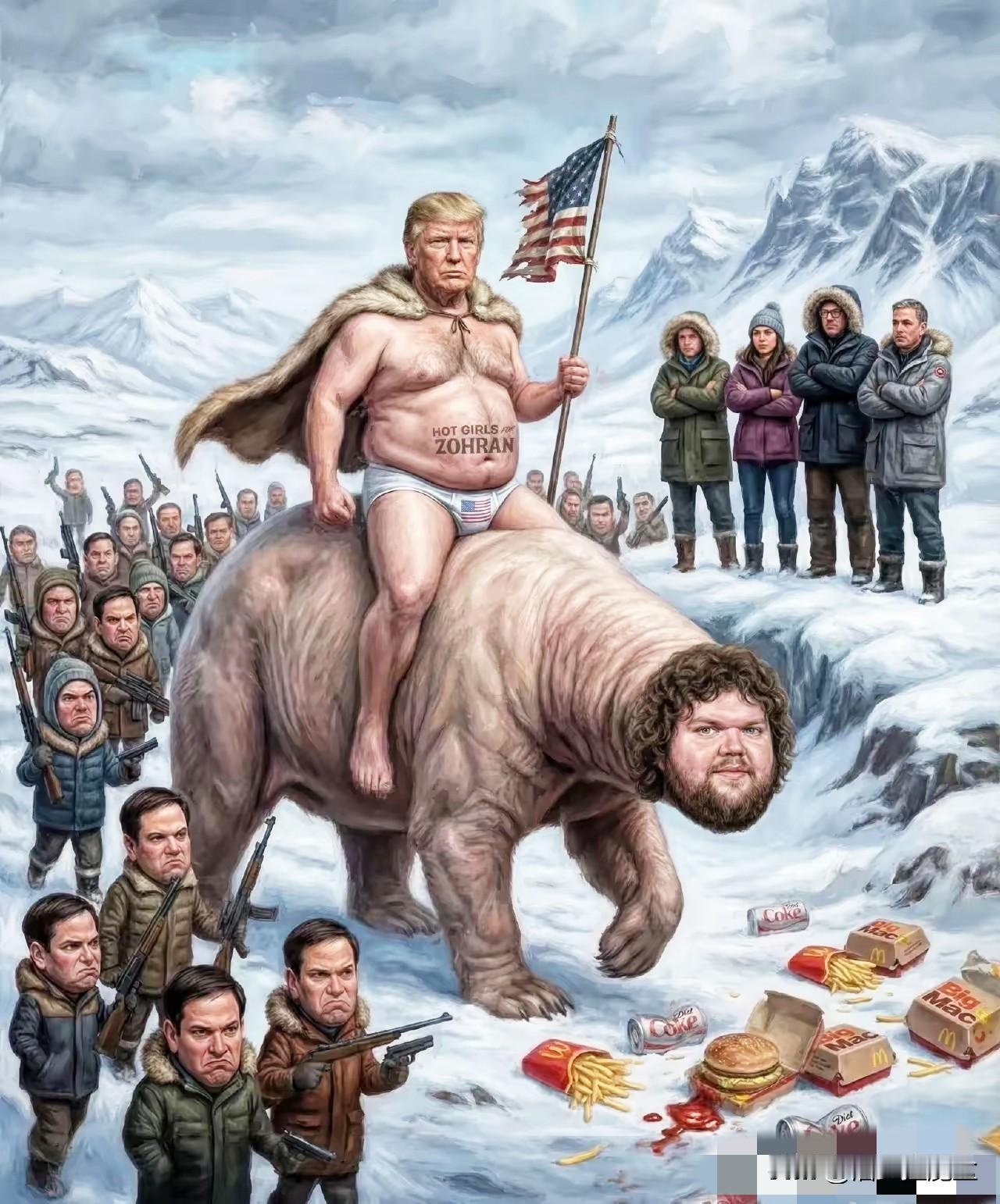 这幅图被外网给传疯了！
刚刷到张图差点没把饭喷出来，还以为川普这老头又不甘寂寞搞