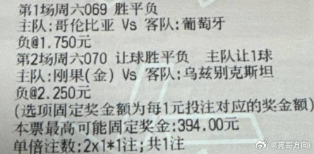 亮哥世界杯：2026-06-28 07:30 周六069 世界杯 哥伦比亚vs葡