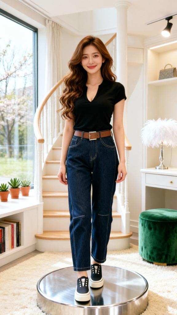 牛仔裤穿搭 大肚子女生显瘦穿搭 梨形身材的舒适区 显瘦显高显气质 夏日牛仔裤穿搭