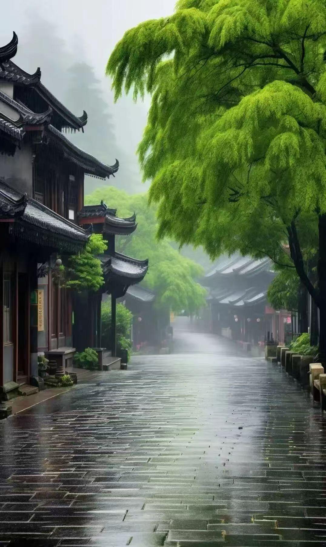 登高莫凭栏，诗意江山，二十年故地重逢。落花流水与君住，岁月无数。