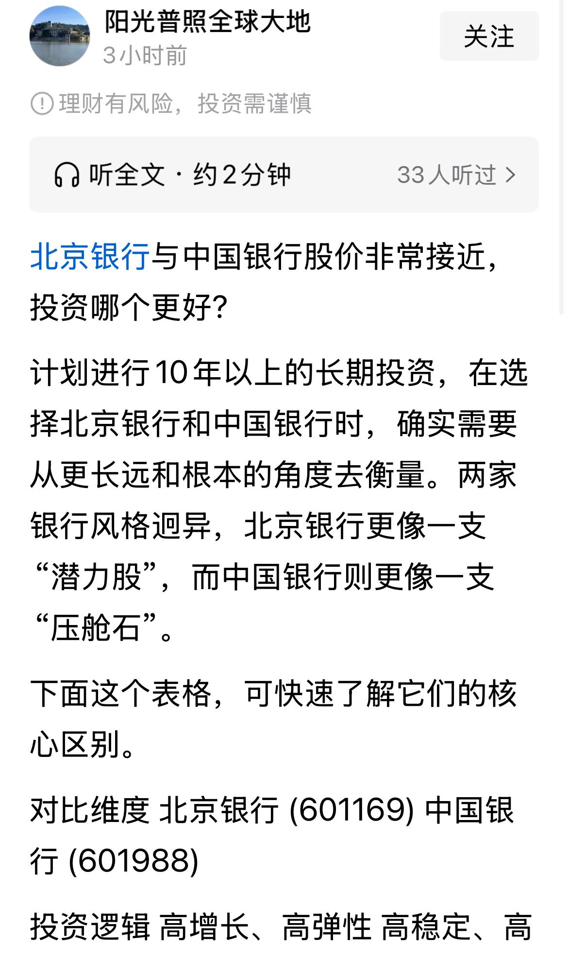 选中行还是北行要看你是哪一类投资策略的投资者。
以赚取股票差价为目的的投资者可选