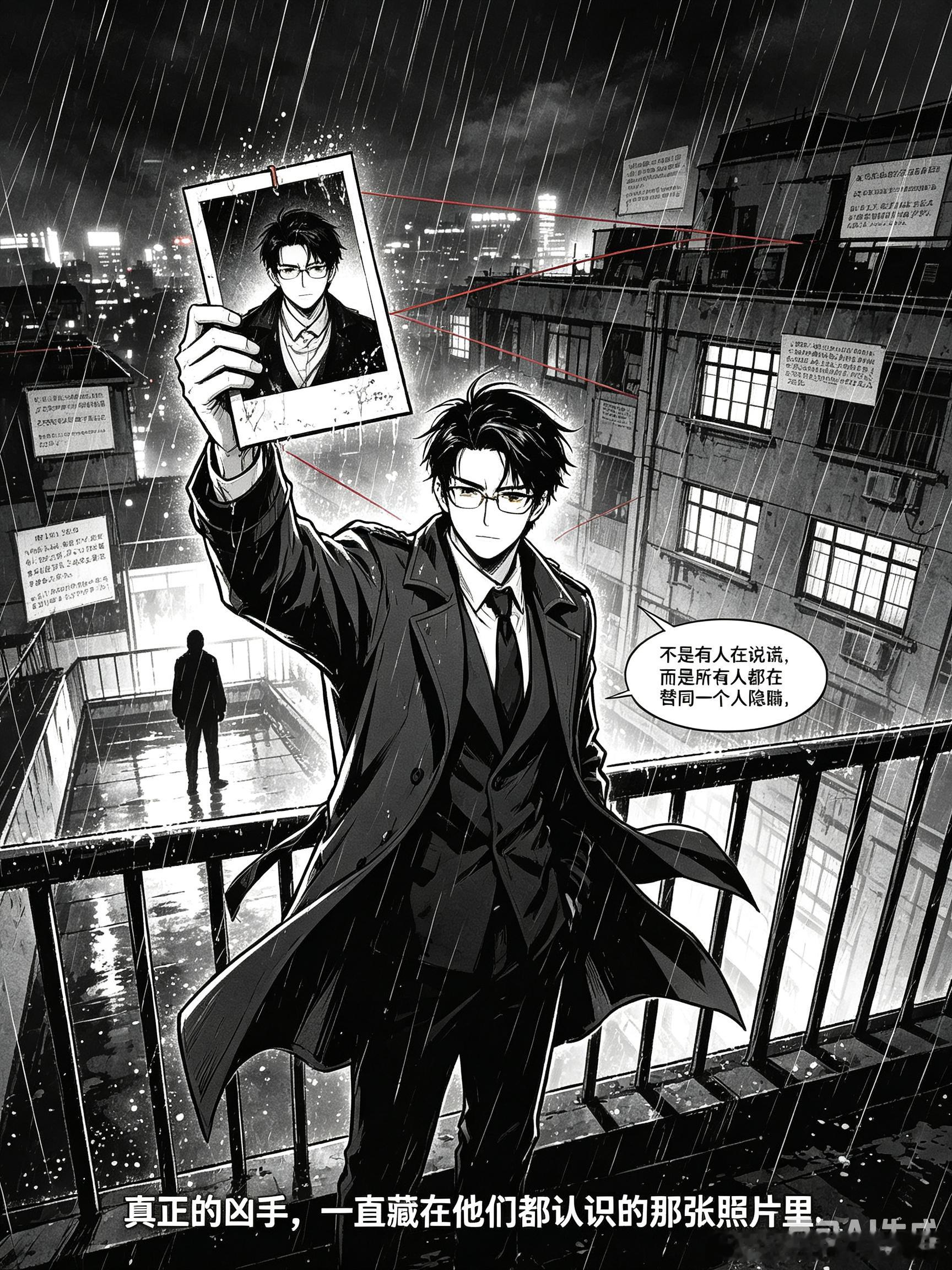 《狩谎》漫画！港岛雨夜裹挟老旧楼宇，一桩密室悬案悄然发酵。身着制式警服、架着金丝