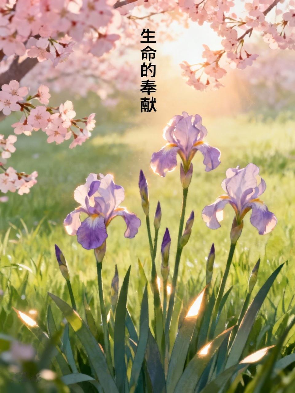 不论高低贵贱，无论名贵与否，花朵盛开的生命对春天无私的奉献，便是最高尚的心灵。