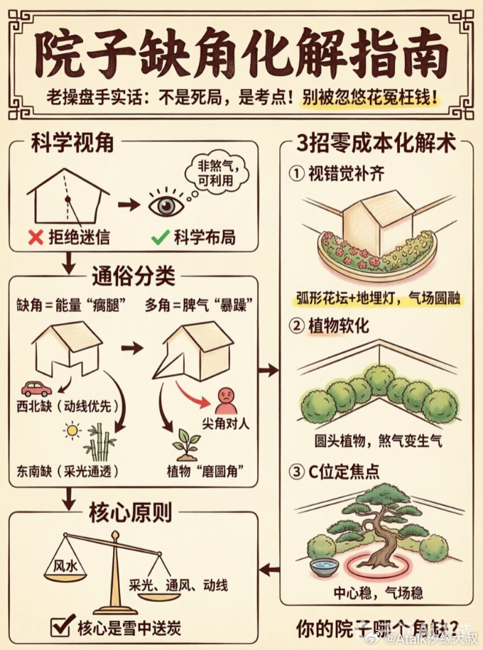 拿到图纸心凉半截？院子不是缺个角，就是多长出一块“刺”？ 内心答案：要砌墙、要填
