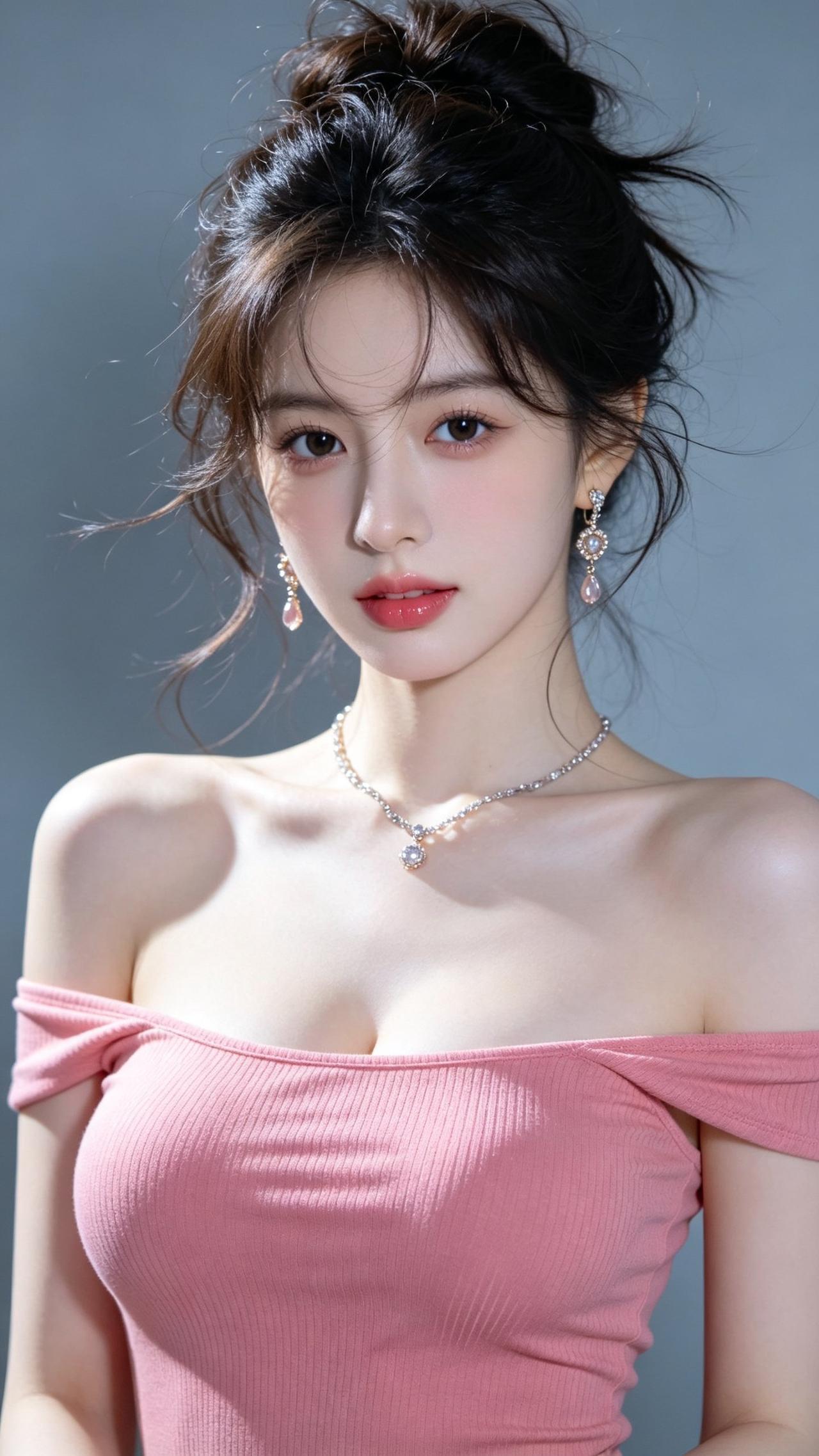粉衣美人，玉佩轻摇。