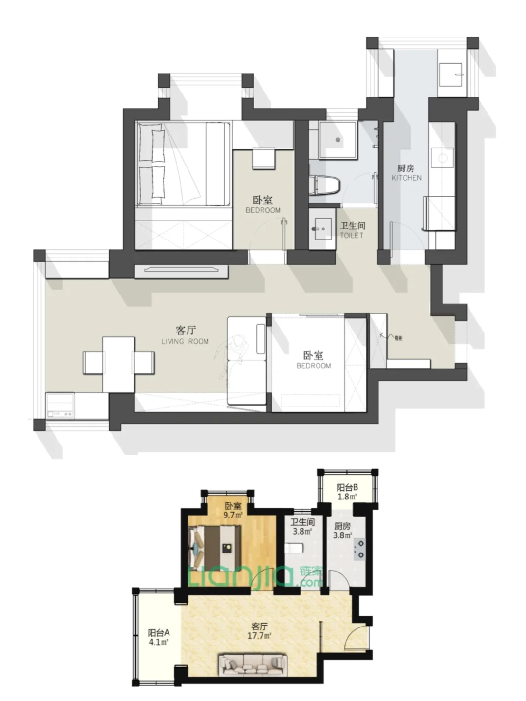 户型设计/小户型两居室平面方案优化