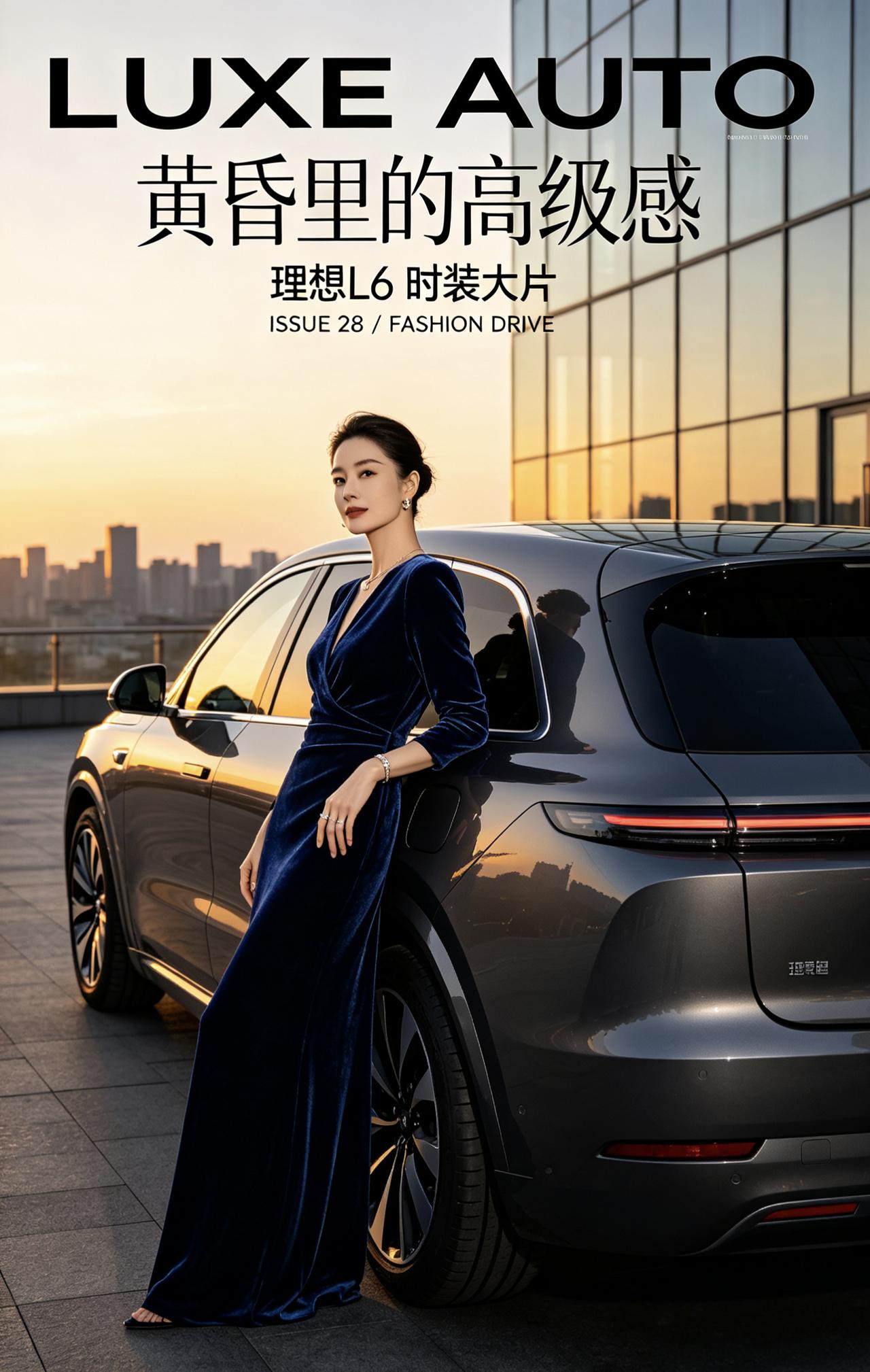 当优雅从容的气质车模，遇上这款全新的理想 L6，一场关于“高级感”的视觉碰撞就此