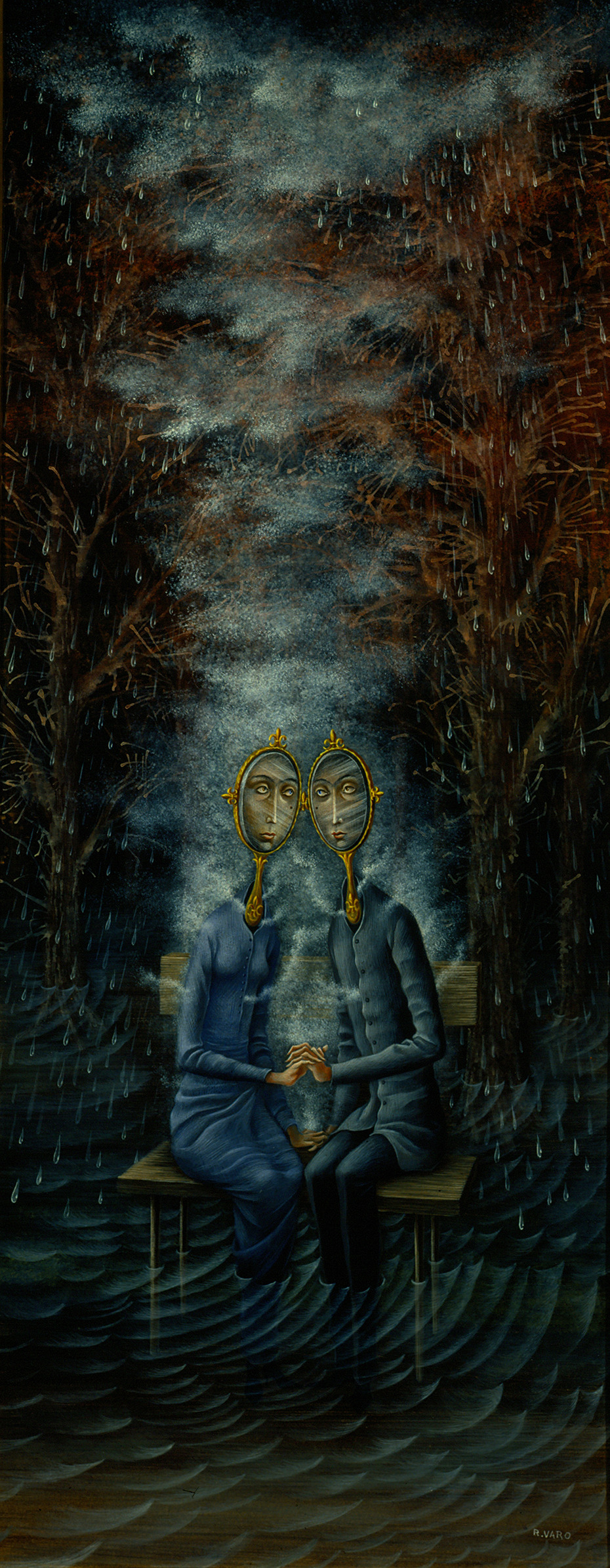 恋人（1963）by Remedios Varo 