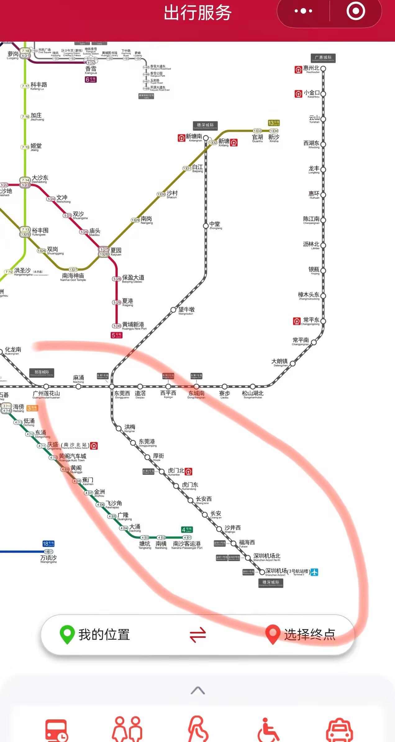 不是一觉睡醒了。广州把深圳纳入地铁网中，隔壁的东莞还在摸一一条2号线。
