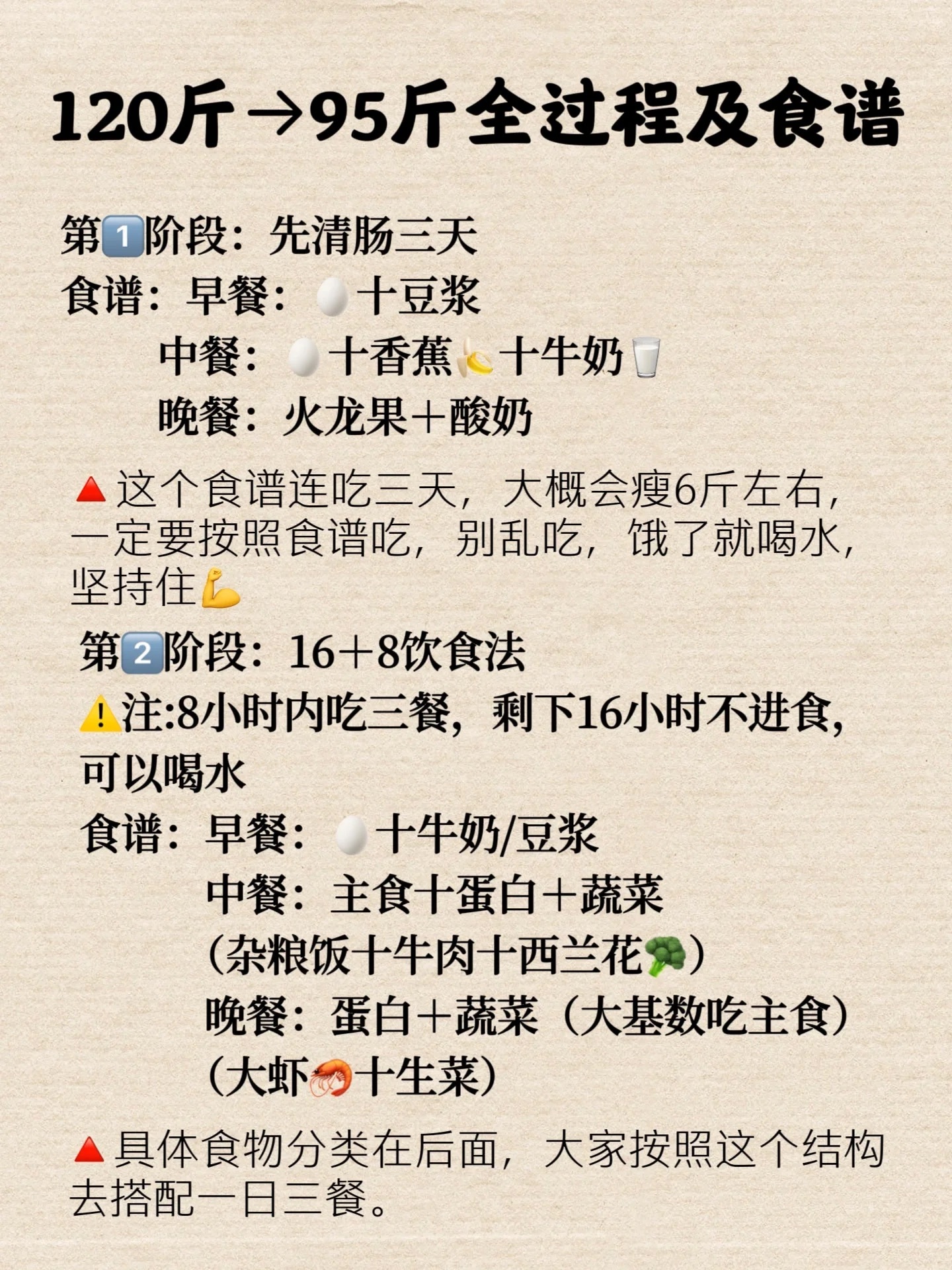从120斤到95斤，瘦了25斤，巨巨巨详细攻略❗️❗️ 