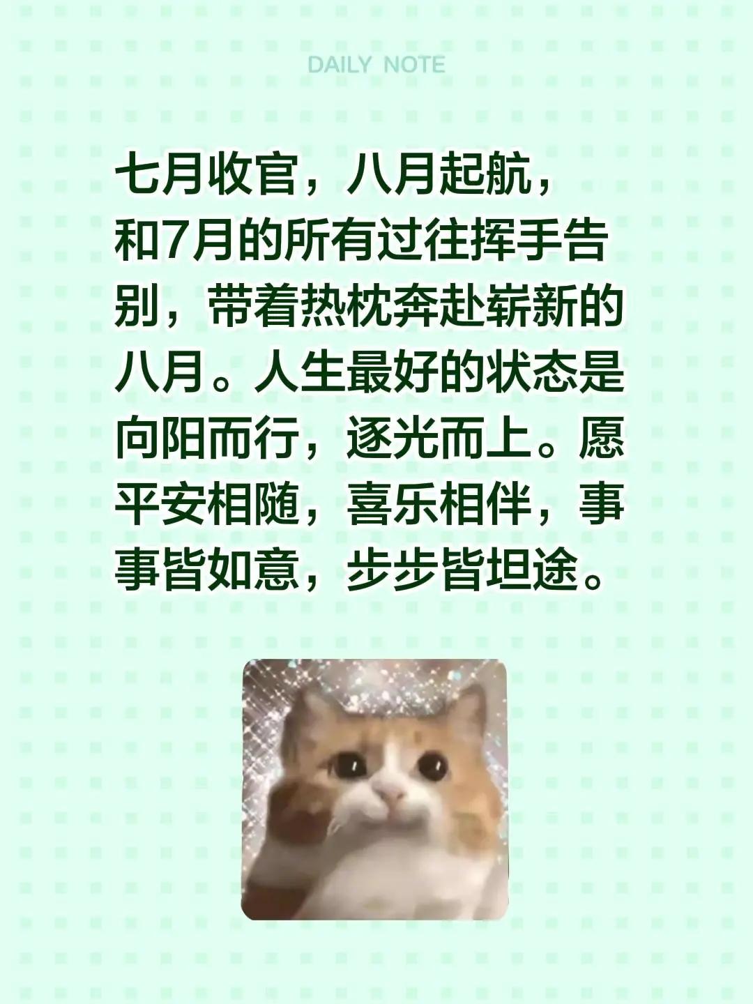 蓝光心里话。我评论了@路言 的作品：七月收官，八月起航，和7月的所有过往挥手告别
