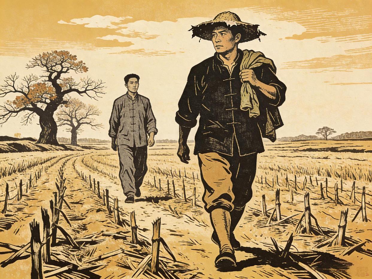 抗战时，一警卫员被敌拦下，随后招呼身后区长道：老总要你快过来。
 
这一幕发生在