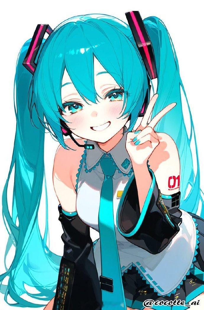 超可爱的初音壁纸~小表情真的好爱[害羞]x：cocotte_ai#初音未来# #