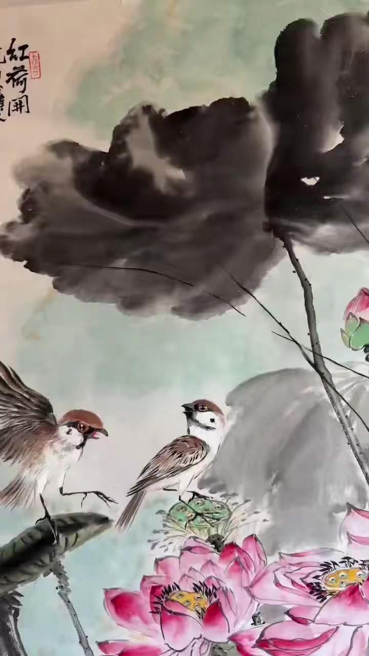 四尺写意花鸟 写意花鸟国画雅趣 创作者中心 创作灵感 国画公鸡