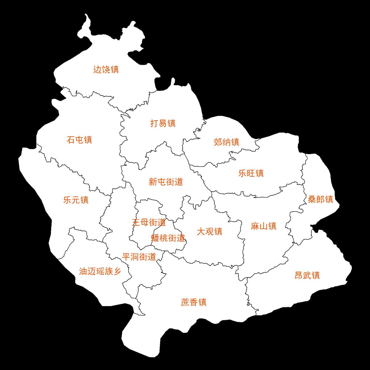 望谟县乡镇划分简图