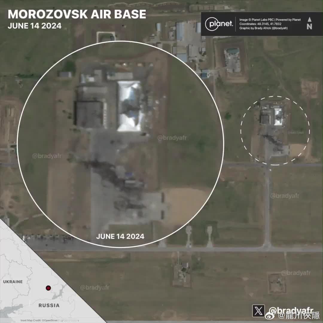 乌克兰最近袭击俄罗斯莫罗佐夫斯克空军基地的后果在新的卫星图像中可见。该基地上一次