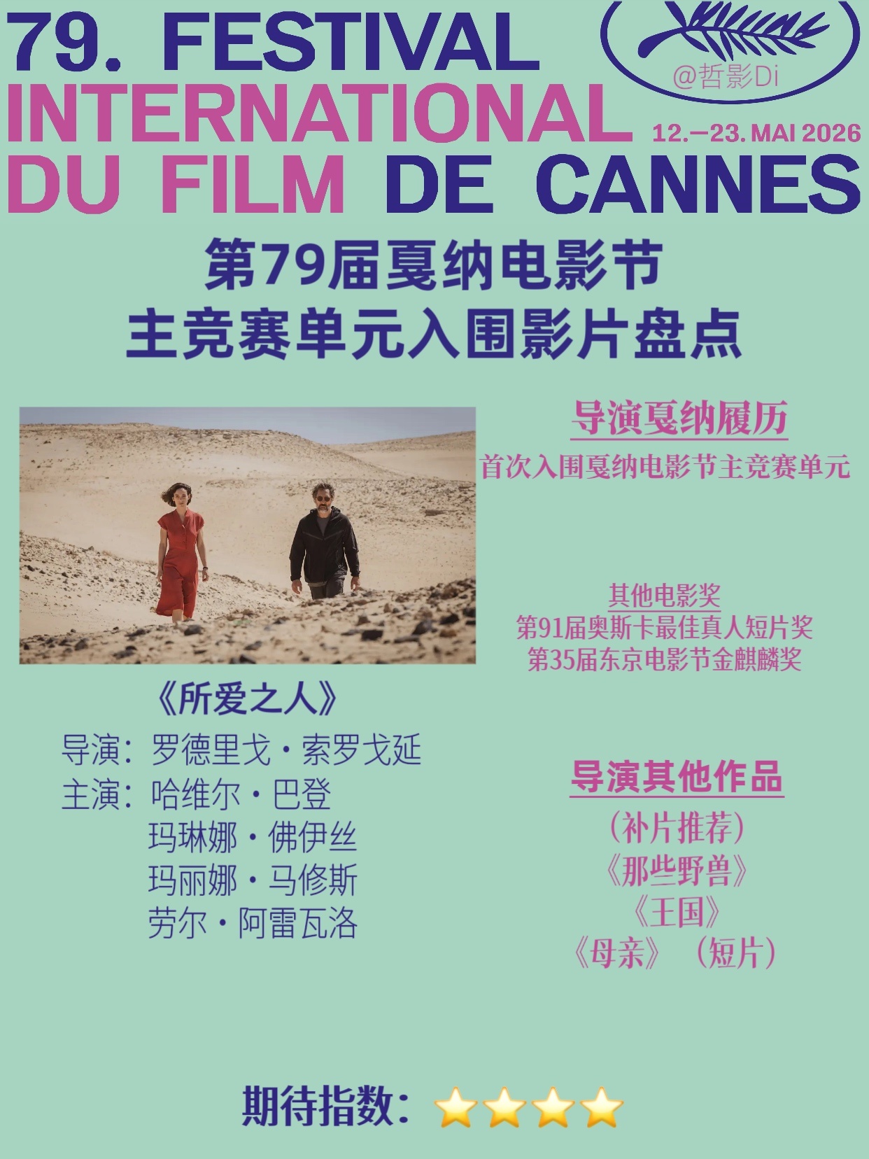 🌿第79届戛纳电影节主竞赛单元入围影片盘点（十二）🎬影片：《所爱之人》📹导
