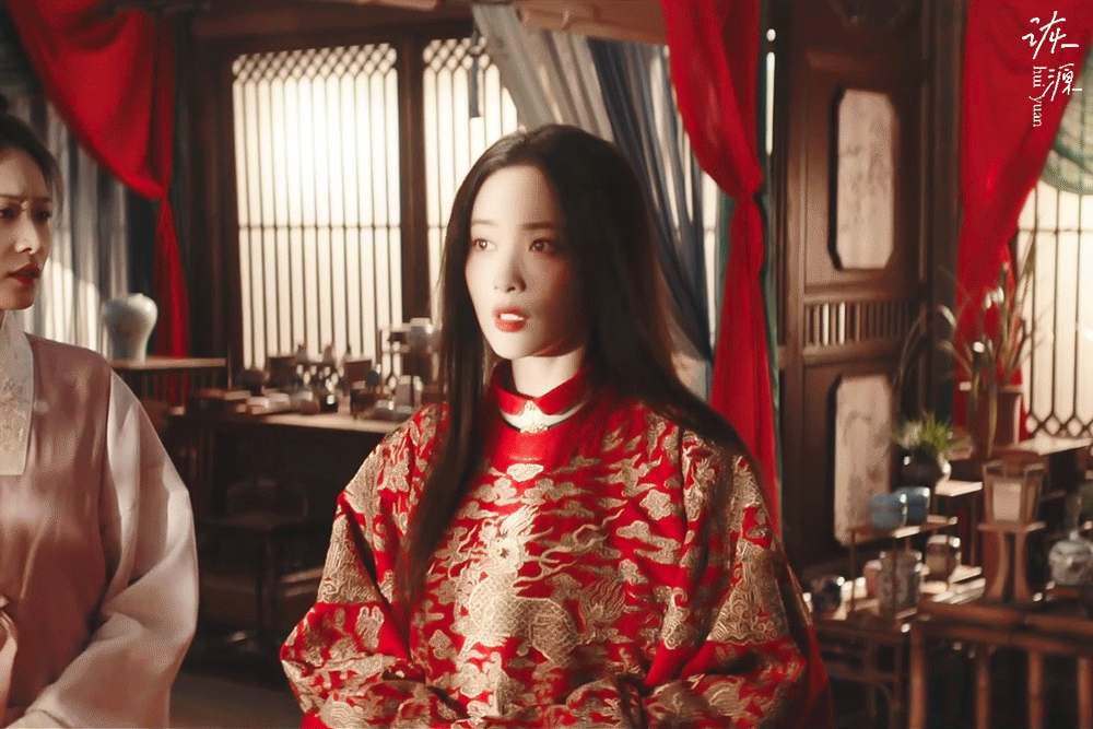 孟子义 《九重紫》窦昭 / 动图EP19-02 嫁衣+披发 走出 开门一组美丽光