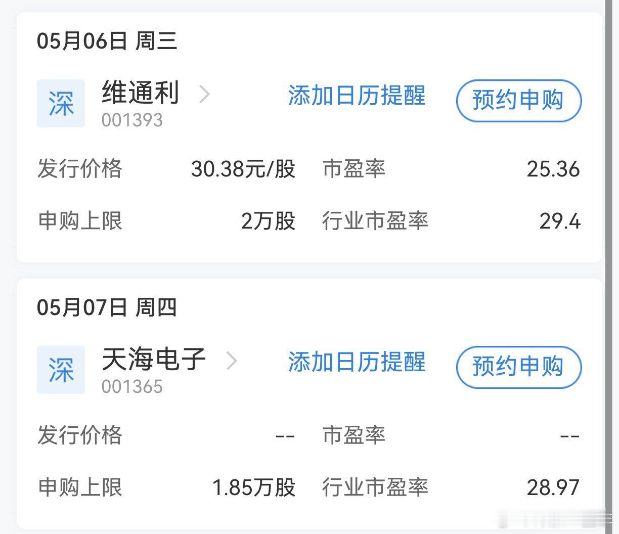 A股 下周，有两只新股申购 