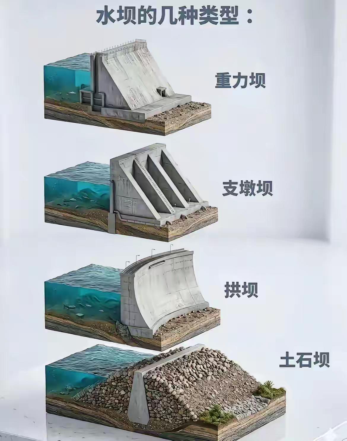 做工程设计的知道这几种大坝，哪种最好，防御能力方面的。最后一种我觉得还是可以的，