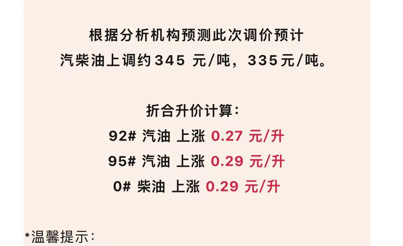 油价30日起上调暴涨！！！胖友们，快去加 ​​​