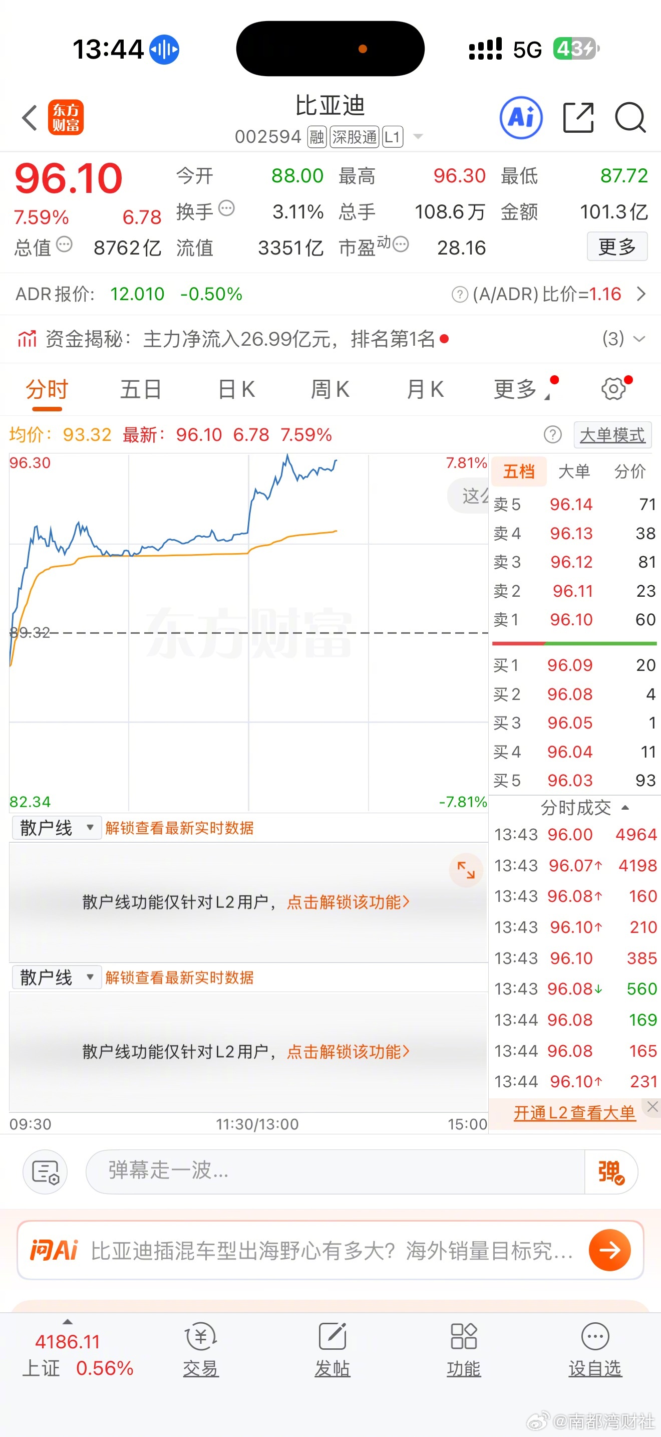 #3月5号比亚迪发布颠覆性技术# 比亚迪3月2日在互动平台表示，公司即将于202