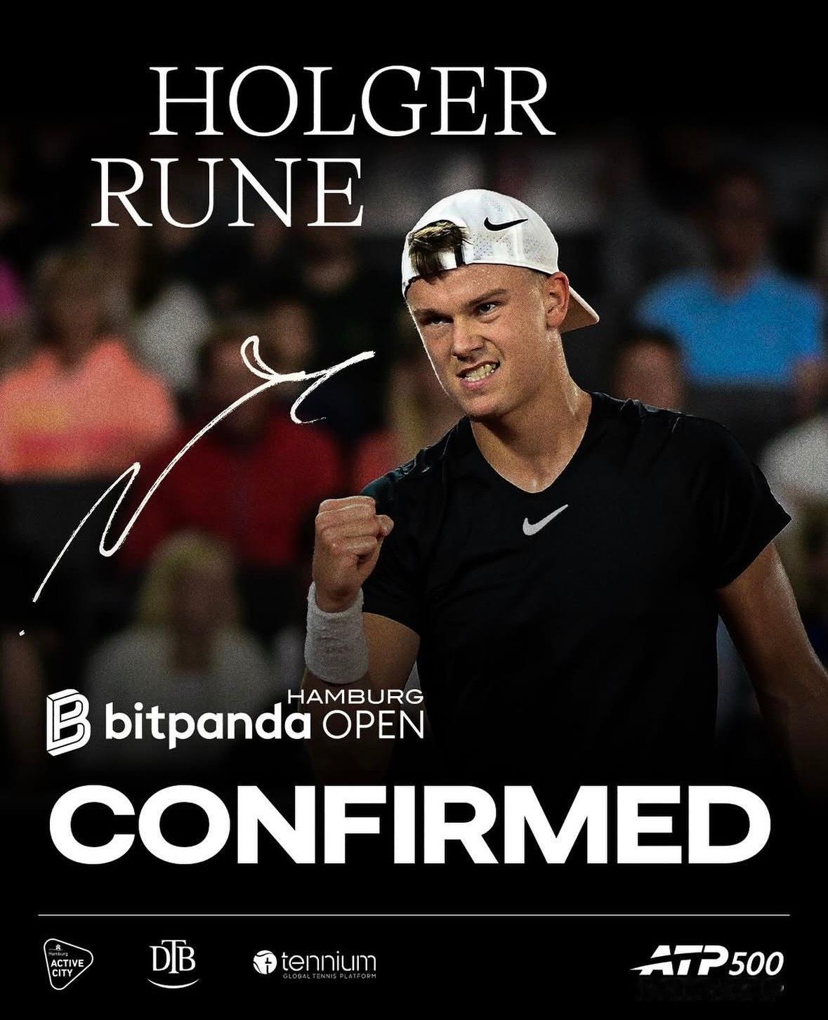 鲁内官宣将在下个月（5.17-23）的ATP500汉堡站复出！网球ATP体育大赏