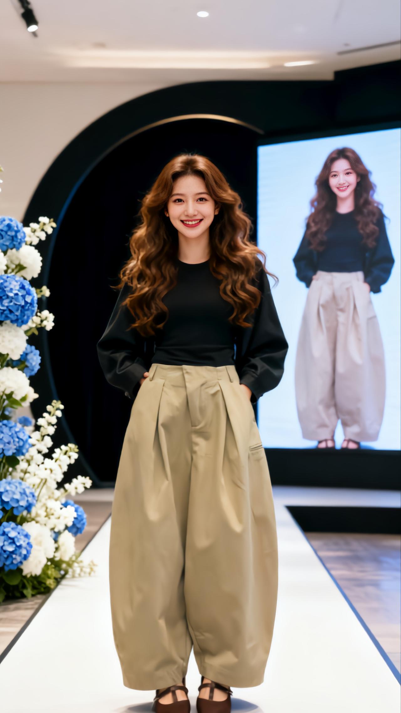 穿搭 秀场 胖女孩穿搭 尝试一种很新的穿搭思路 自制小众设计弯刀长裤