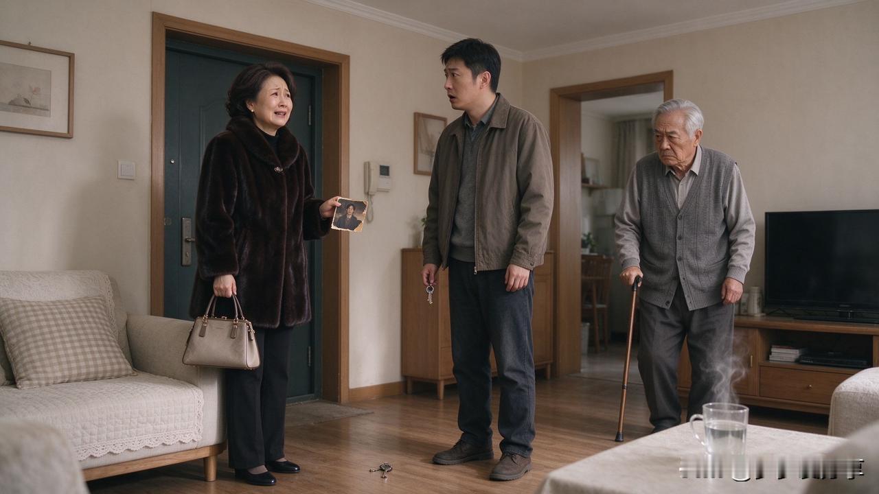 我家门口站着一个女人，穿着一身貂，拎着名牌包，说："儿子，我是你妈，我回来了。"