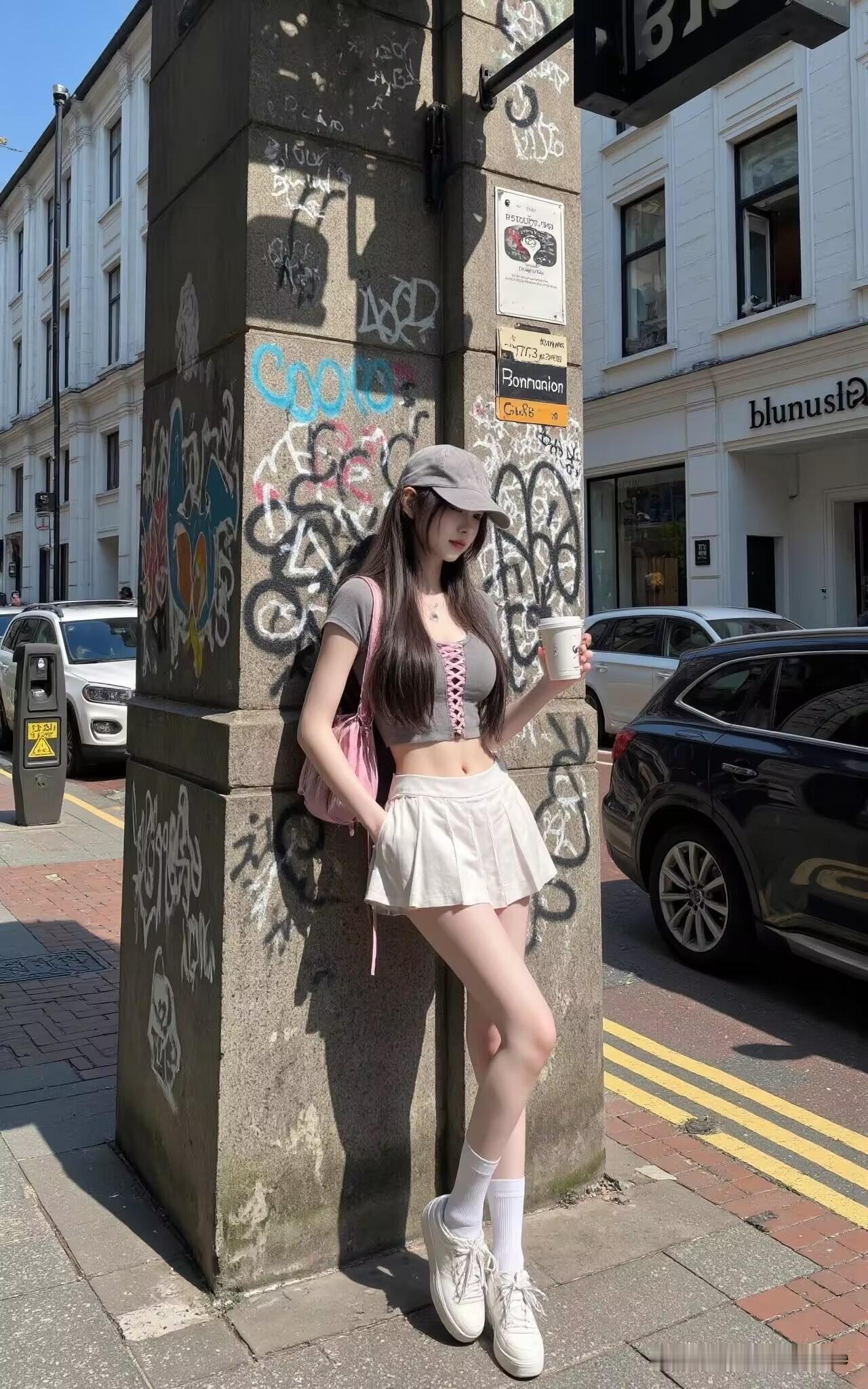 夏日穿搭指南：白色短裙+灰色背心，轻松搭配出清新活力！🌞👗👒
