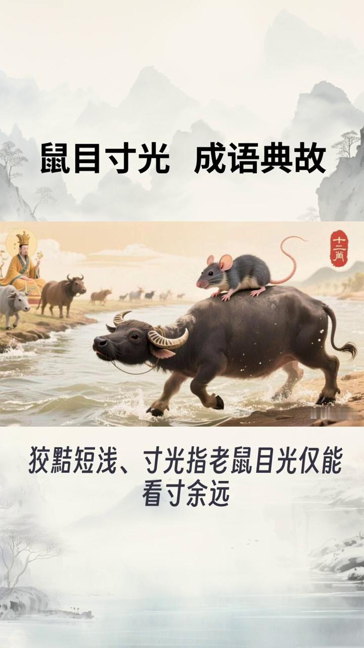 鼠目寸光成语典故。
鼠目寸光是近代产生的汉语成语，并无古代经典人物典故出处。它的