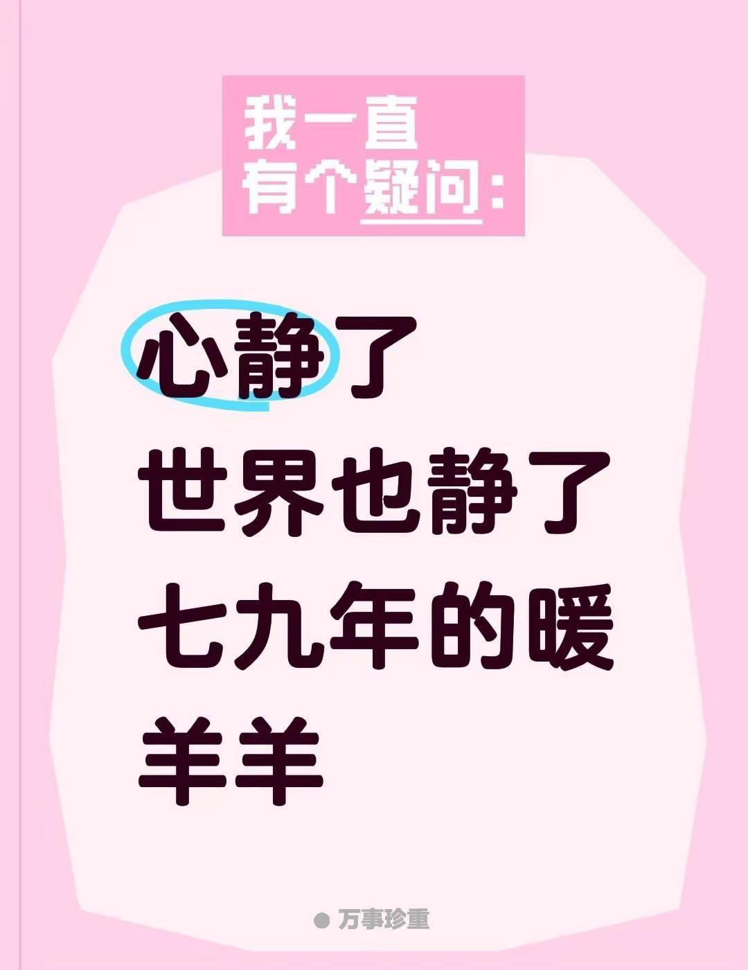 心静了世界也静了七九年的暖羊羊