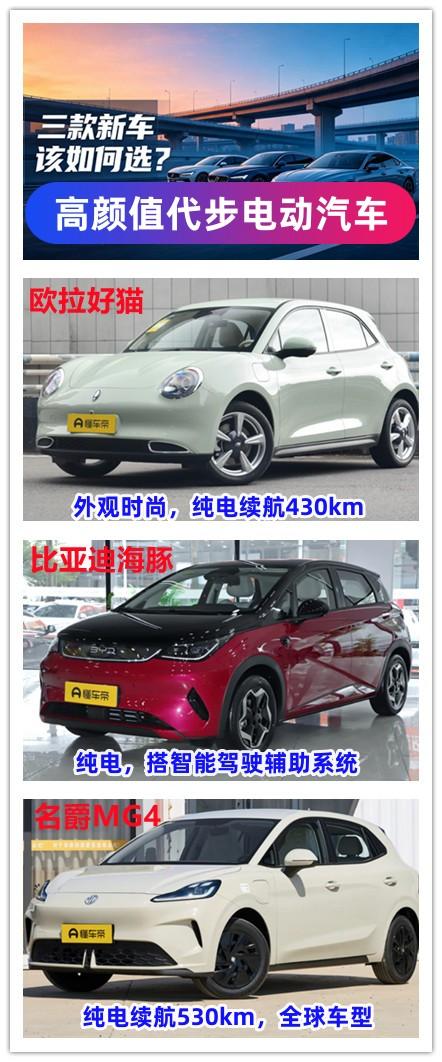 想要购买一辆高颜值的代步电动汽车，预算不足的可以参考这几款。
第1款是欧拉好猫，