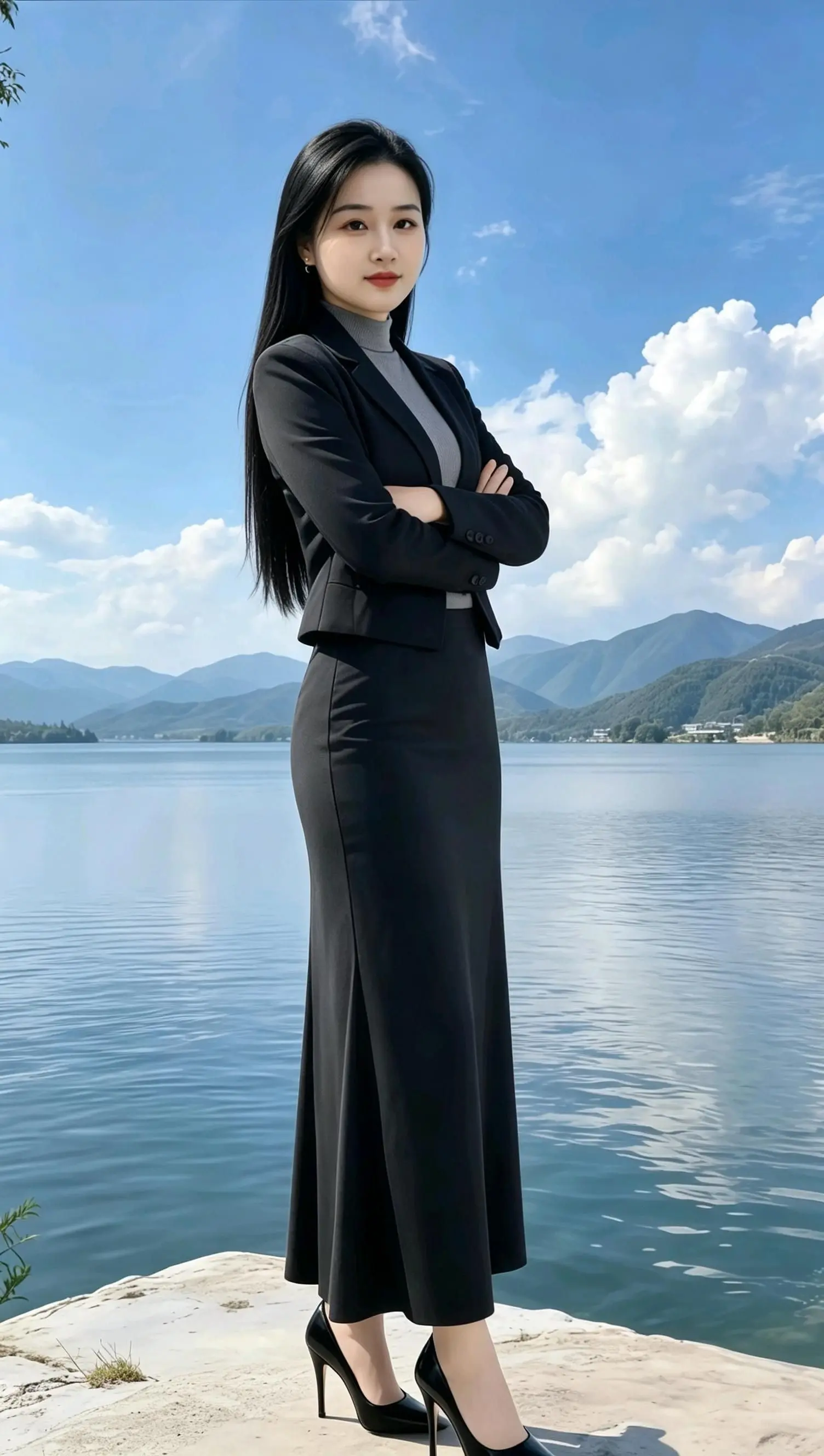 AI黑色直发风 ai创作