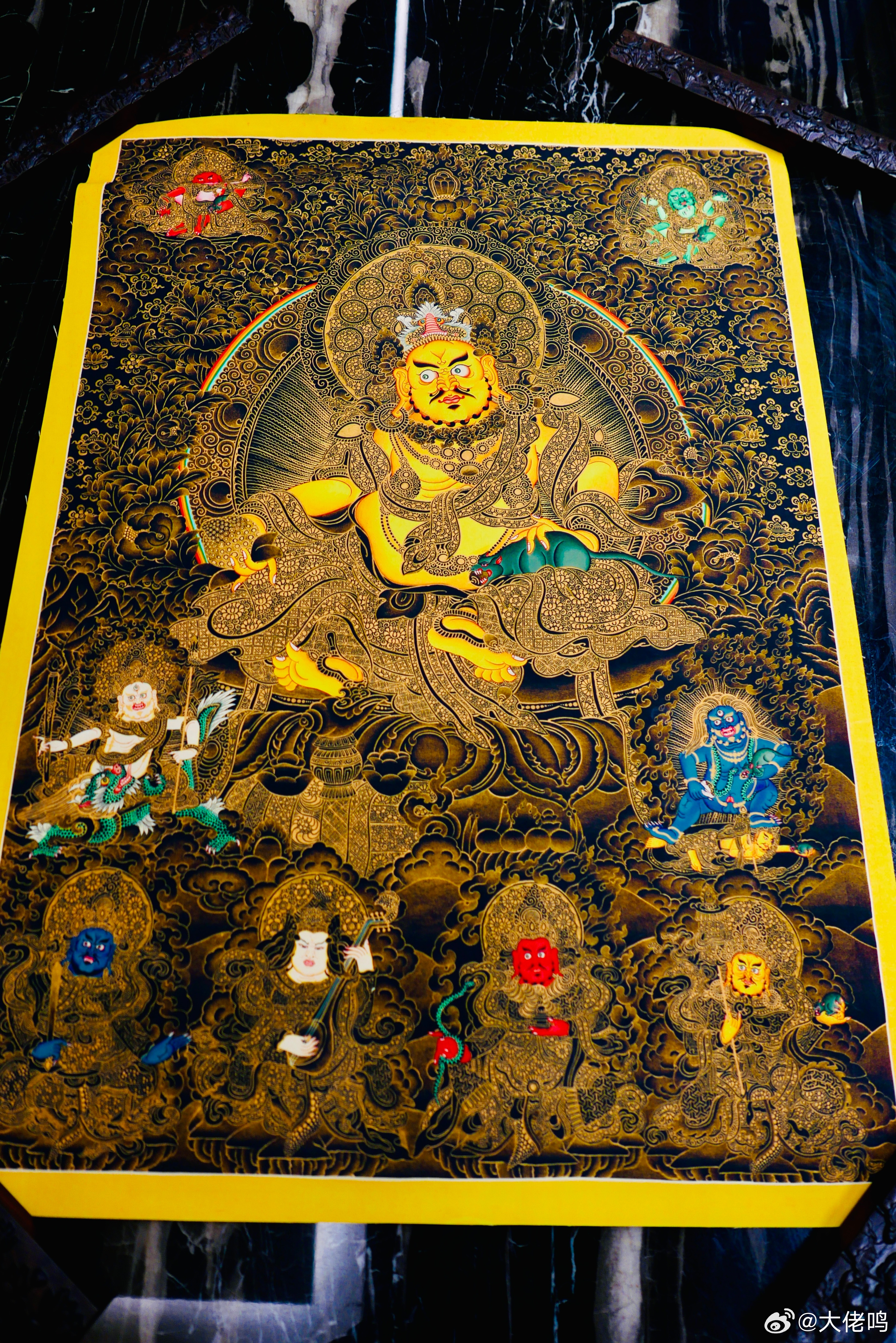唐卡艺术 五路财神➕四大天王鸣聊体育