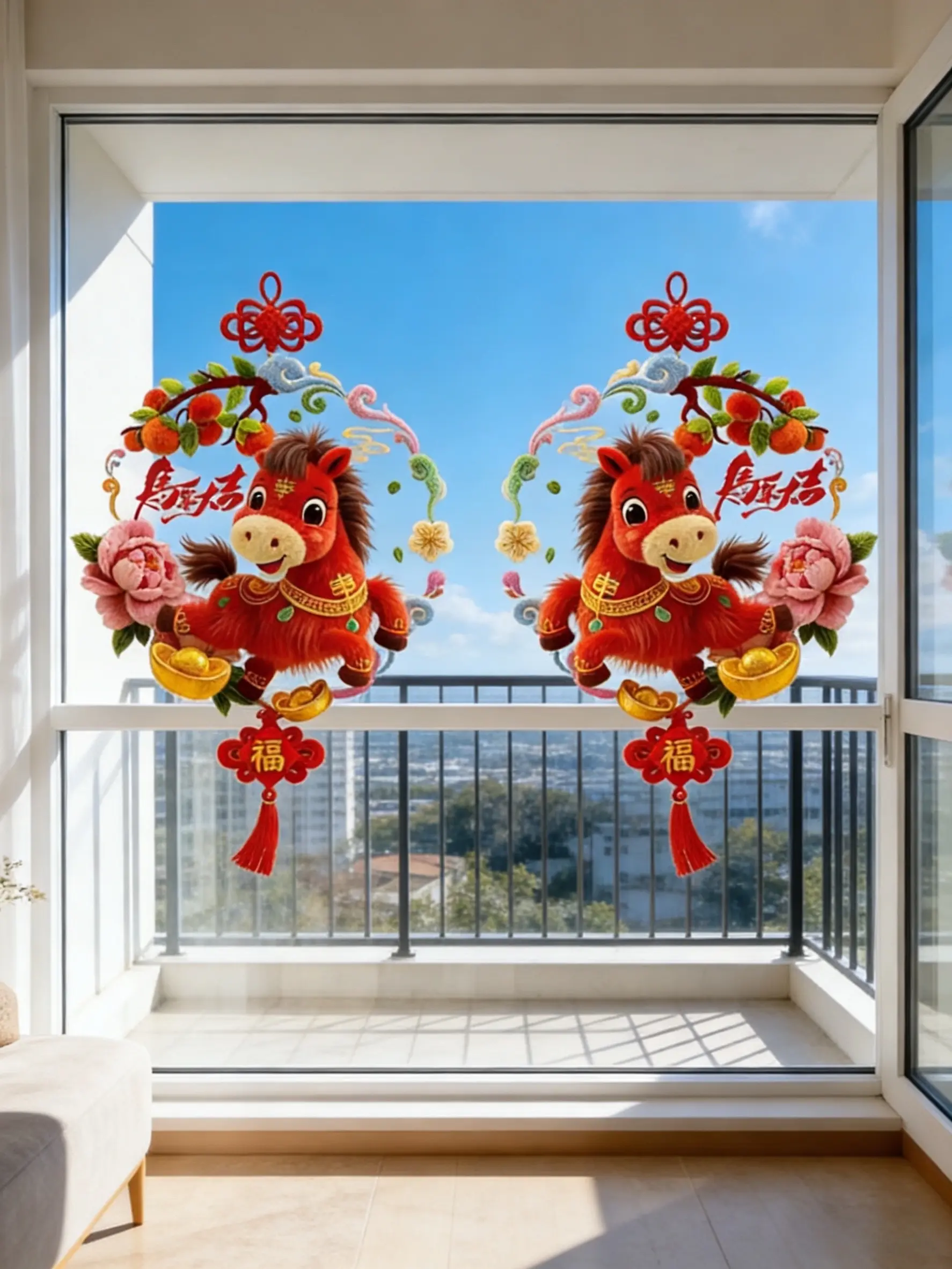 窗花 窗花贴 马年 新年氛围感 过年家里布置氛围装饰
