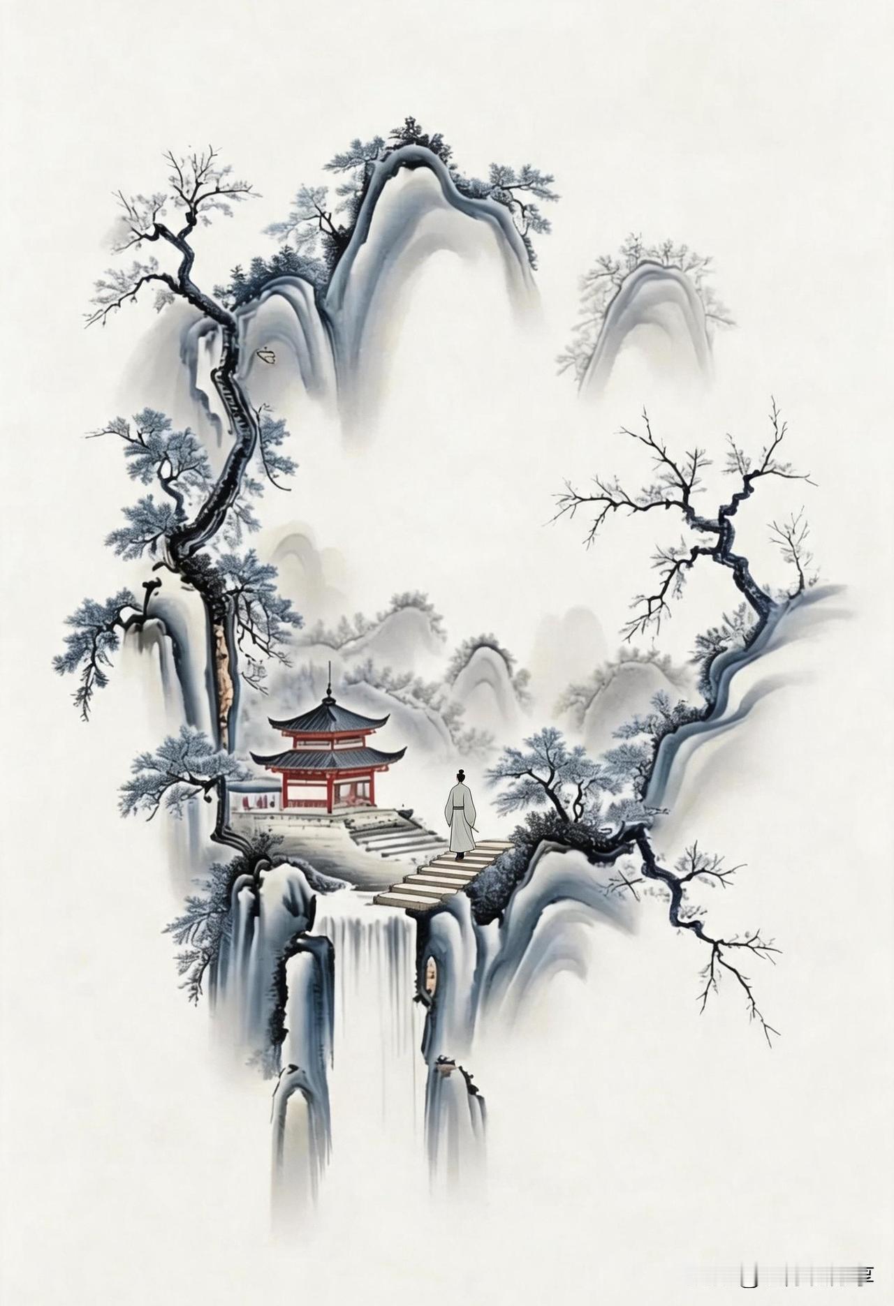 鹧鸪天·题归隐图

雾锁千峰隐碧纱，松蟠危磴接云斜。
危亭独峙红尘外，一杖徐行踏
