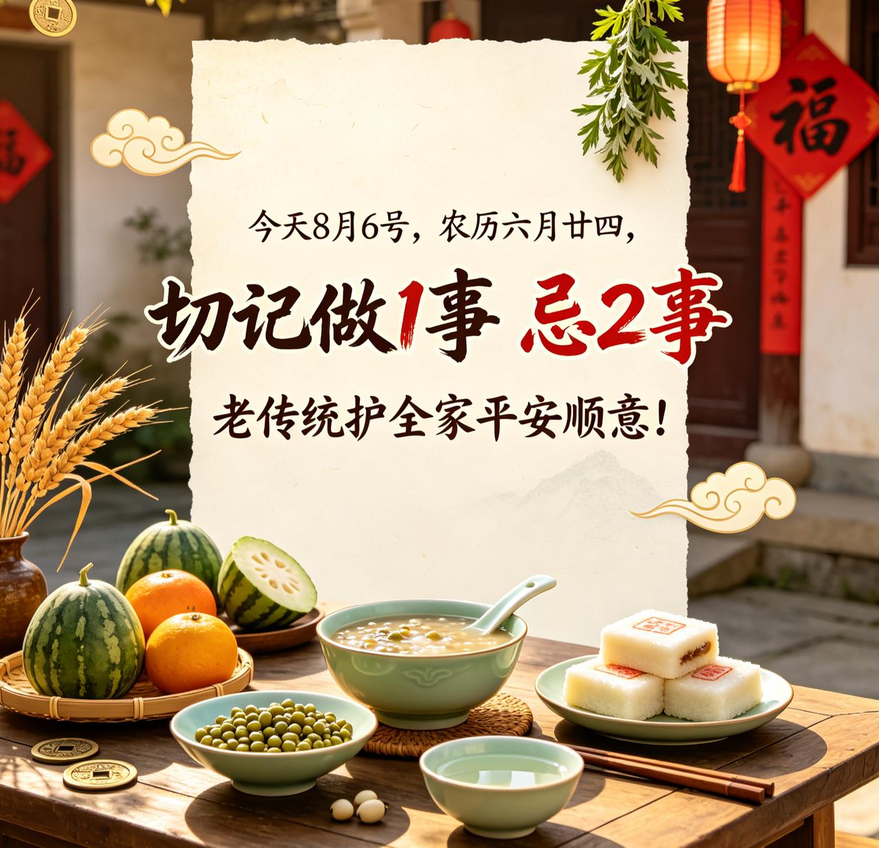 【8月6日｜农历六月廿四：夏天最后一天！做对1件事，比转发锦鲤都灵】

明天19