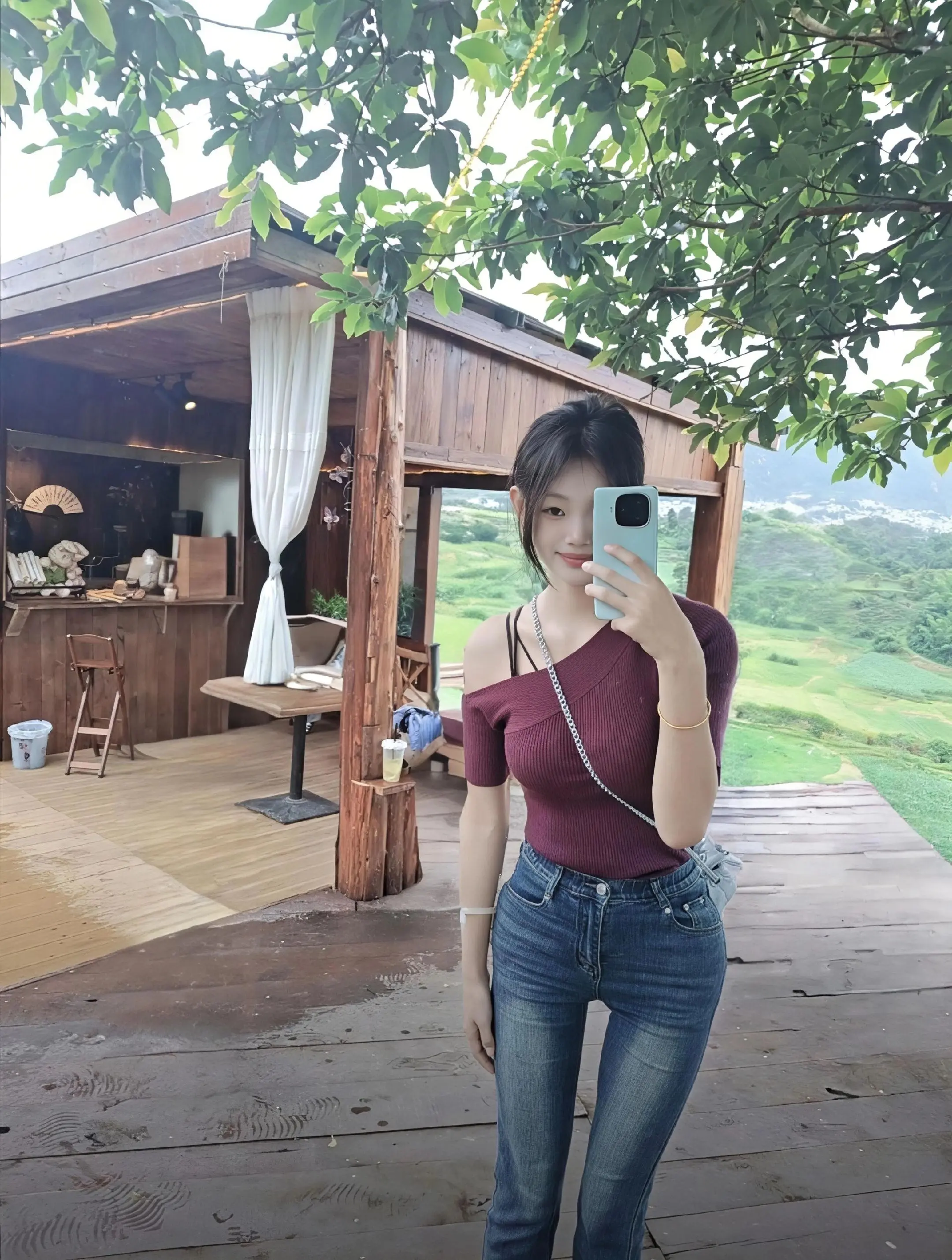 自拍自拍自拍 穿搭 牛仔裤