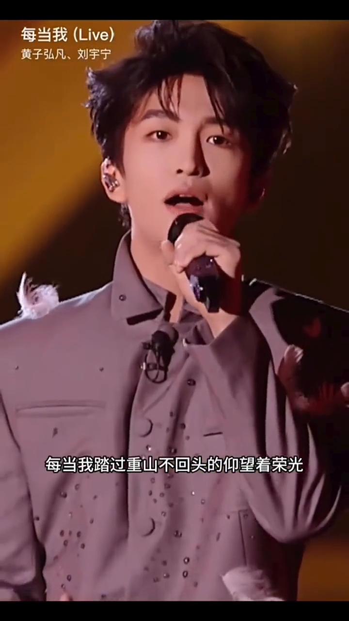 刘宇宁/黄子弘凡。
每当我踏过重山，不回头的仰望着荣光。每当我一身的伤，却把孤单
