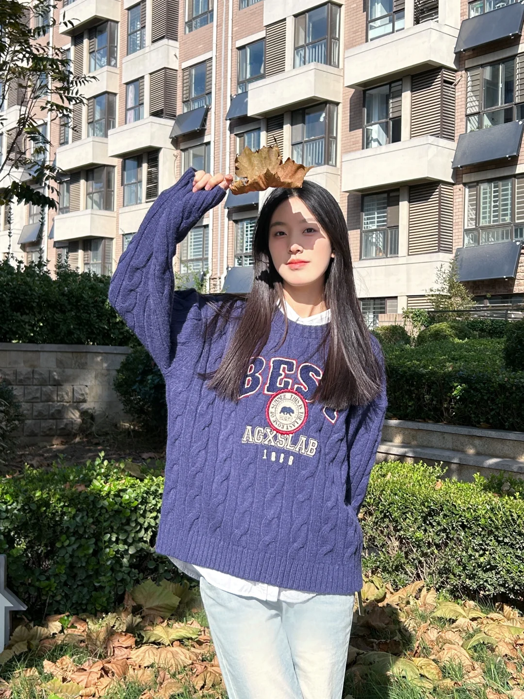 学院ootd 拿捏💜💙