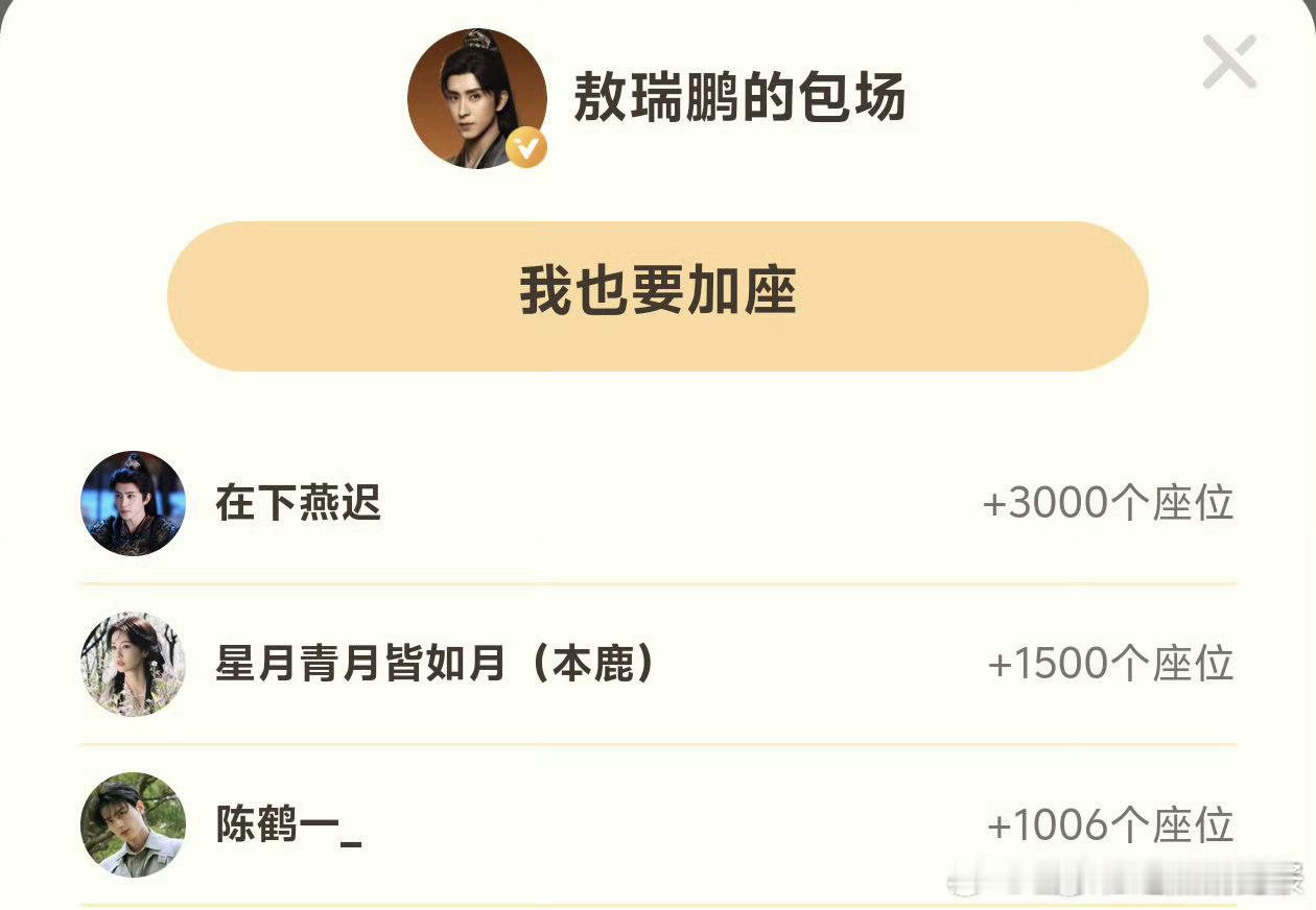 白鹿陈鹤一包场支持敖瑞鹏白鹿陈鹤一包场支持敖瑞鹏陈鹤一包场敖瑞鹏朝雪录朝雪录今日
