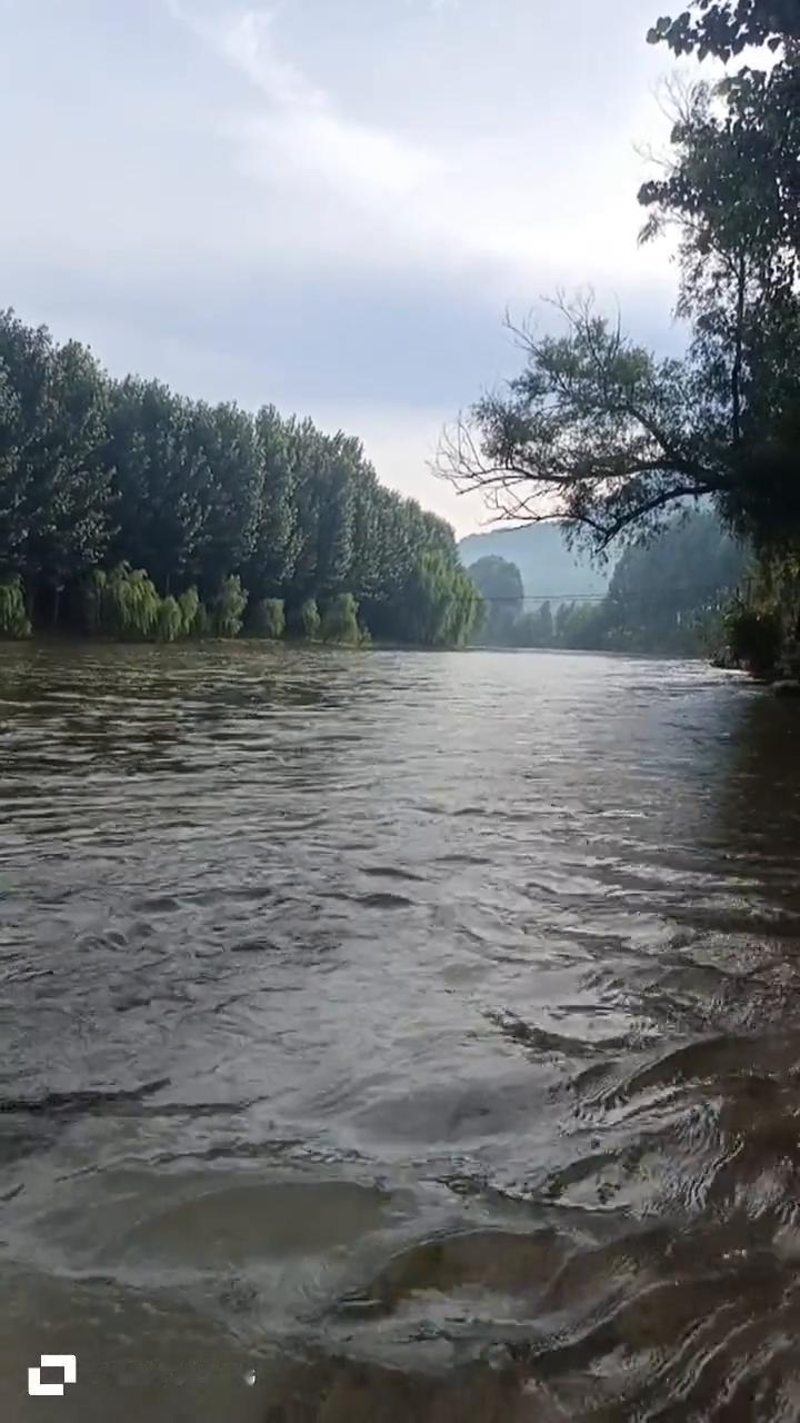 这是五凤头村，陡河，这流水，现在水还不小。