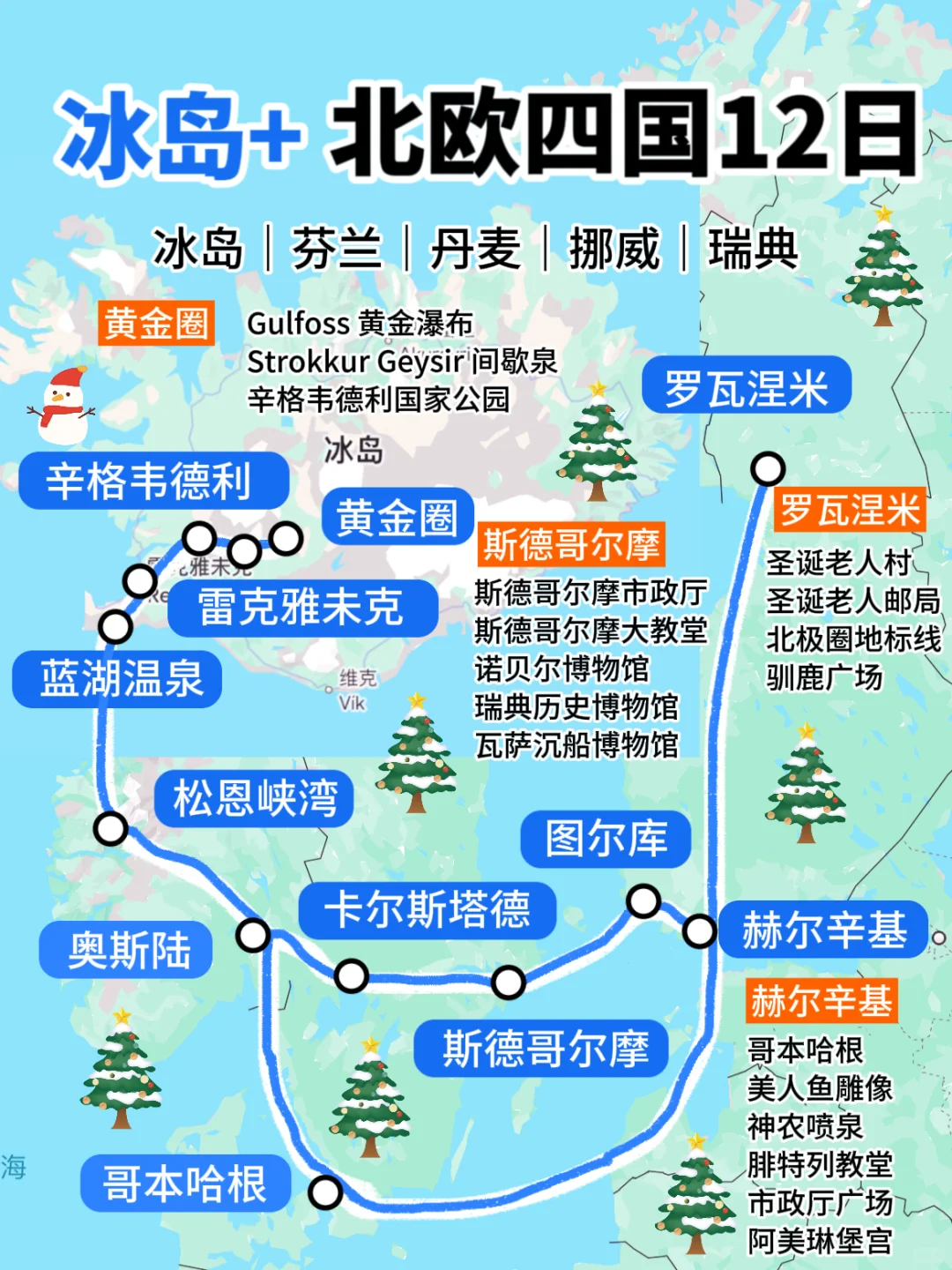 北欧旅游|冰岛+北欧四国12日冰雪之旅