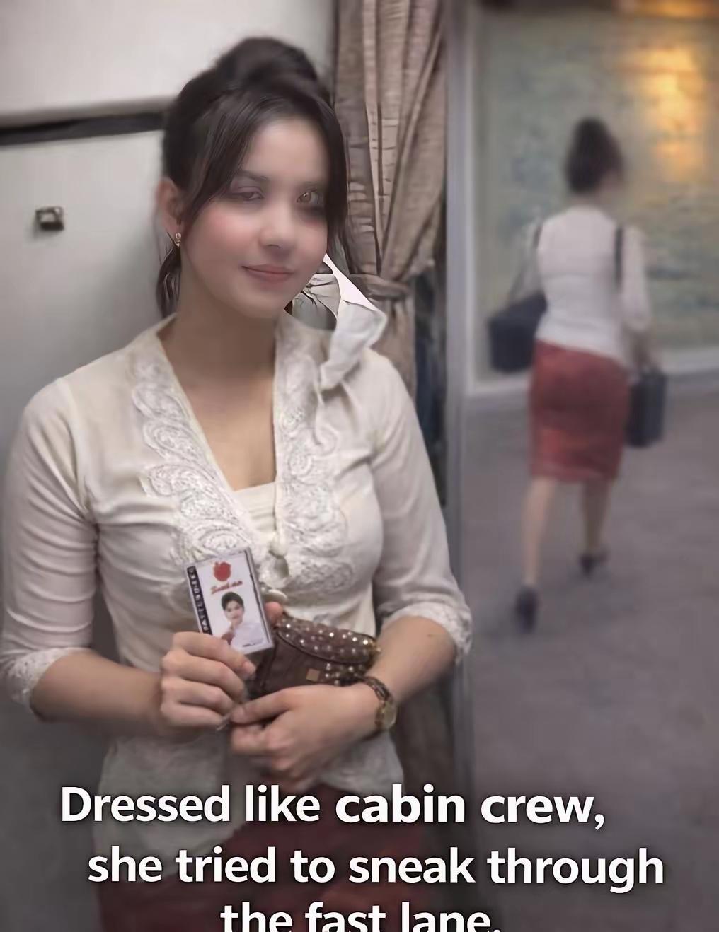 印尼一名23岁的女子打扮成空姐，使用快速通道登上了从巨港飞往雅加达的国内航空航班