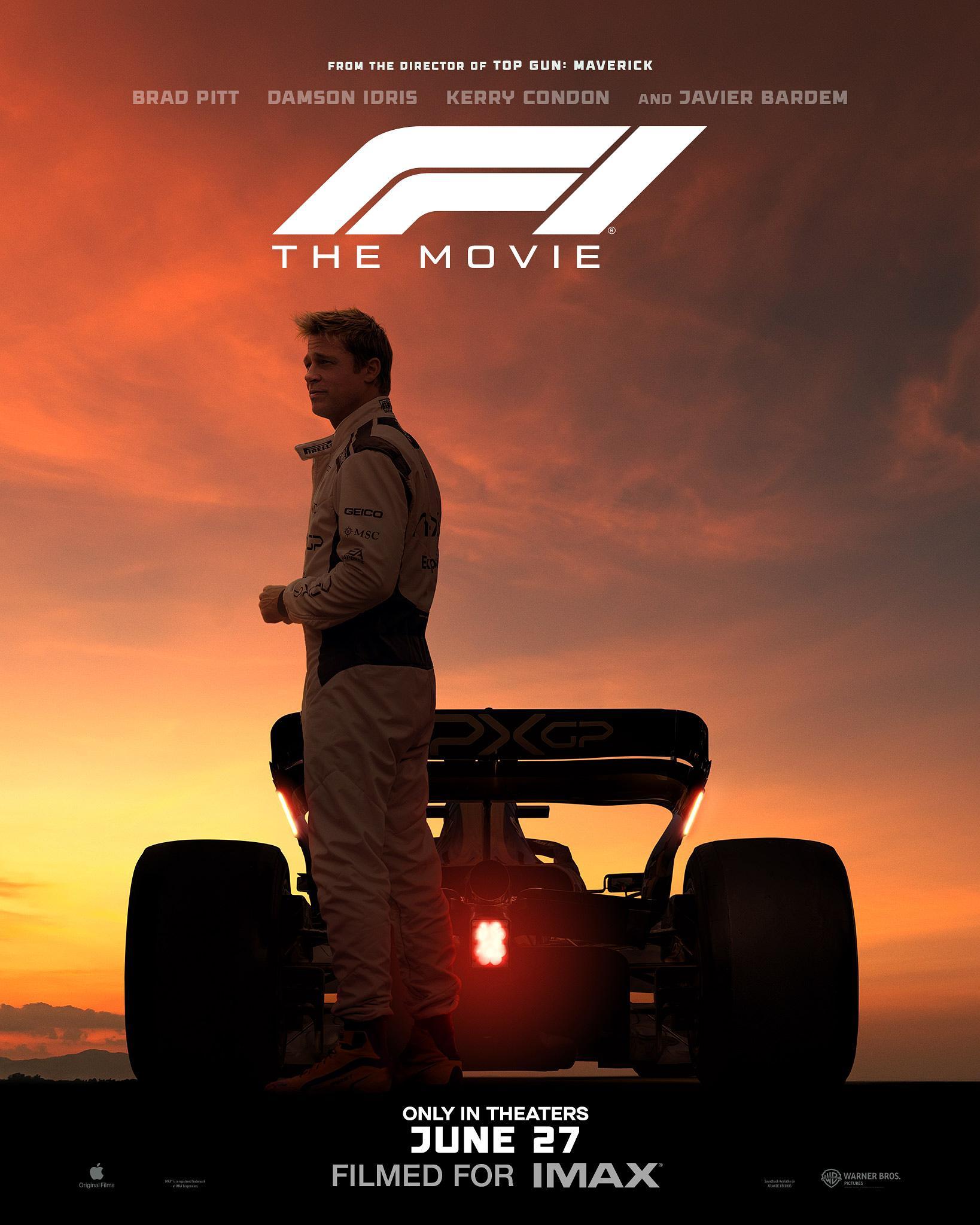 1年前的昨天，《F1：狂飙飞车》在美国/中国大陆上映约瑟夫·科辛斯基导演，布拉德